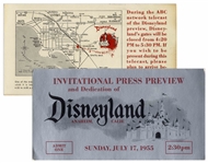Disneyland Ticket for Opening Day Festivities on 17 July 1955